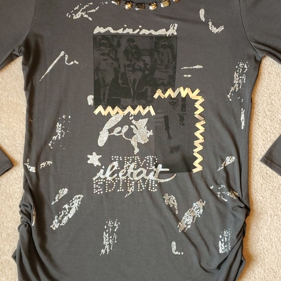 Amelia Austin size M/L gray glittery tunic - Picture 8 of 13